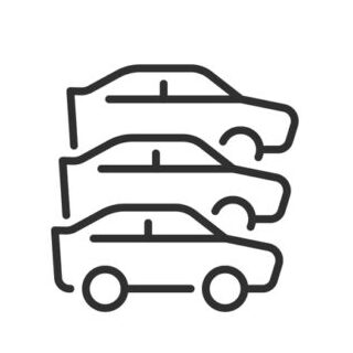 Simple set of outline icons about dealership